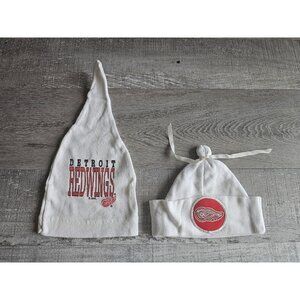 Vtg Infant Size NHL Detroit Red Wings Hat Lot Beanie Newborn 0-3 Months 1990s
